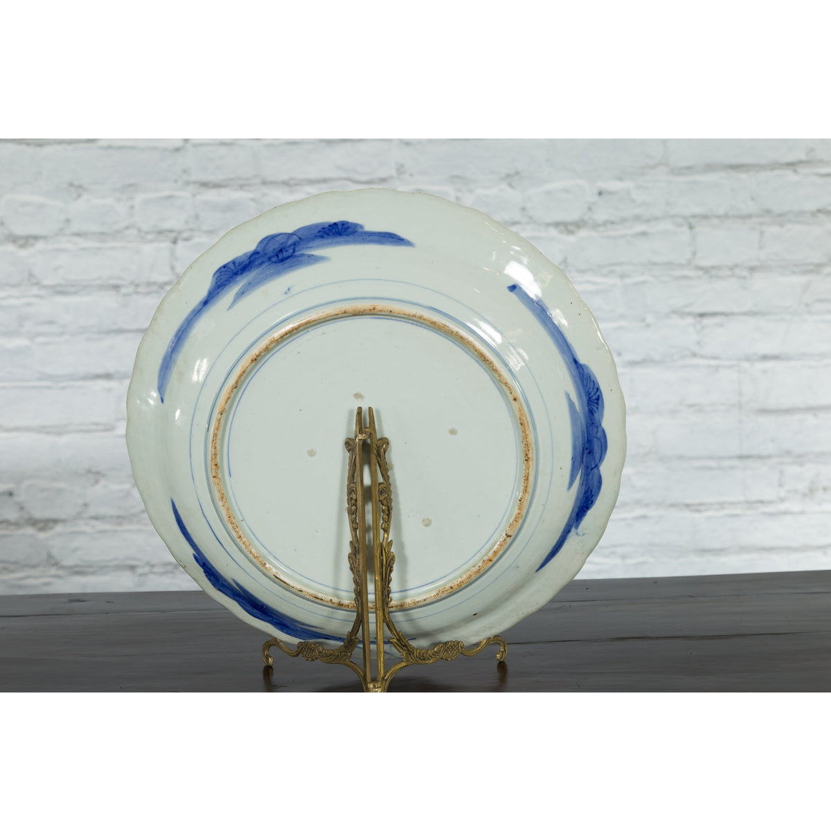 19th Century Japanese Porcelain Imari Plate with Painted Blue and White Décor-16. Asian & Chinese Furniture, Art, Antiques, Vintage Home Décor for sale at FEA Home
