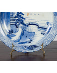19th Century Japanese Porcelain Imari Plate with Painted Blue and White Décor-11. Asian & Chinese Furniture, Art, Antiques, Vintage Home Décor for sale at FEA Home