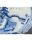 19th Century Japanese Porcelain Imari Plate with Painted Blue and White Décor-14. Asian & Chinese Furniture, Art, Antiques, Vintage Home Décor for sale at FEA Home
