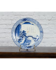 19th Century Japanese Porcelain Imari Plate with Painted Blue and White Décor-4. Asian & Chinese Furniture, Art, Antiques, Vintage Home Décor for sale at FEA Home