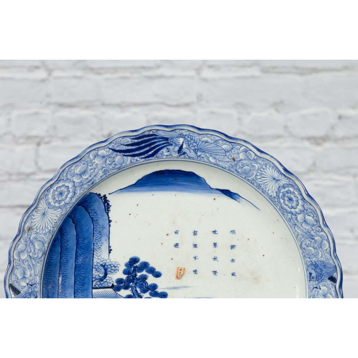 19th Century Japanese Porcelain Imari Plate with Painted Blue and White Décor-8. Asian & Chinese Furniture, Art, Antiques, Vintage Home Décor for sale at FEA Home
