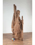 Brown driftwood carving from Northern Thailand on wooden floor, inspired by Chiang Mai local decor.