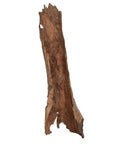 Beige driftwood carving with jagged edges, wood material, from Northern Thailand on a plain white background.