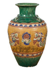 Annamese 19th Century Green Glazed Water Jar with Raised Dragon Motifs-1. Asian & Chinese Furniture, Art, Antiques, Vintage Home Décor for sale at FEA Home