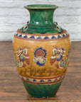 Annamese 19th Century Green Glazed Water Jar with Raised Dragon Motifs-2. Asian & Chinese Furniture, Art, Antiques, Vintage Home Décor for sale at FEA Home