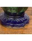 Antique Annamese Blue and Green Glazed Ceramic Garden Seat on Shaped Base-11. Asian & Chinese Furniture, Art, Antiques, Vintage Home Décor for sale at FEA Home
