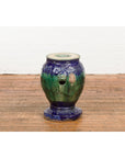 Antique Annamese Blue and Green Glazed Ceramic Garden Seat on Shaped Base-12. Asian & Chinese Furniture, Art, Antiques, Vintage Home Décor for sale at FEA Home
