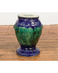 Antique Annamese Blue and Green Glazed Ceramic Garden Seat on Shaped Base-14. Asian & Chinese Furniture, Art, Antiques, Vintage Home Décor for sale at FEA Home