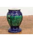 Antique Annamese Blue and Green Glazed Ceramic Garden Seat on Shaped Base-15. Asian & Chinese Furniture, Art, Antiques, Vintage Home Décor for sale at FEA Home