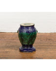 Antique Annamese Blue and Green Glazed Ceramic Garden Seat on Shaped Base-2. Asian & Chinese Furniture, Art, Antiques, Vintage Home Décor for sale at FEA Home