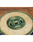 Antique Annamese Blue and Green Glazed Ceramic Garden Seat on Shaped Base-4. Asian & Chinese Furniture, Art, Antiques, Vintage Home Décor for sale at FEA Home