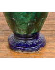 Antique Annamese Blue and Green Glazed Ceramic Garden Seat on Shaped Base-6. Asian & Chinese Furniture, Art, Antiques, Vintage Home Décor for sale at FEA Home