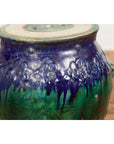 Antique Annamese Blue and Green Glazed Ceramic Garden Seat on Shaped Base-9. Asian & Chinese Furniture, Art, Antiques, Vintage Home Décor for sale at FEA Home