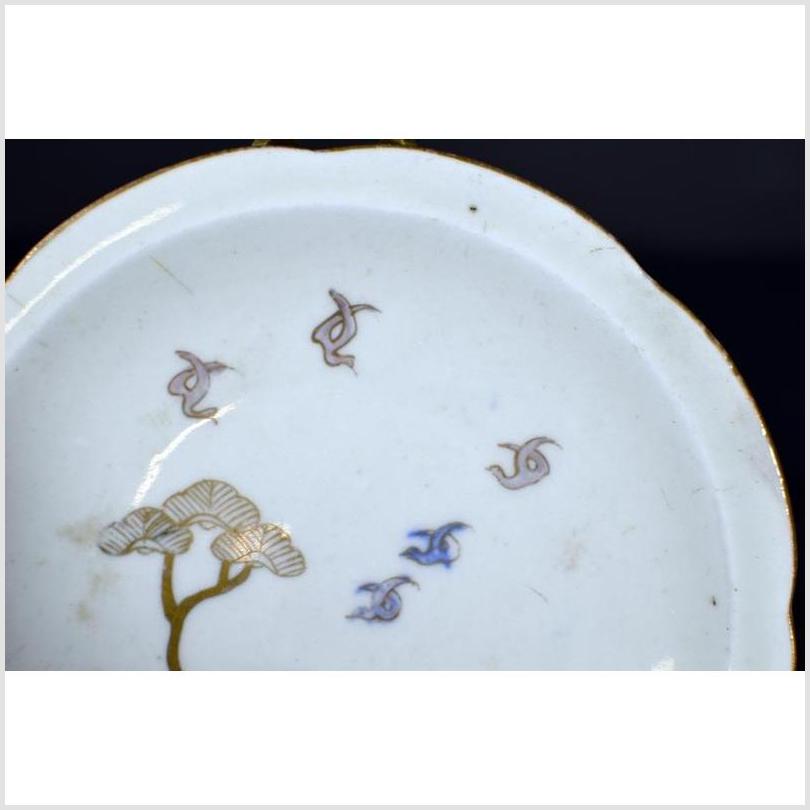 Antique Asian Hand Painted Porcelain Plate – Soaring Birds, Twin Pine Trees-3. Asian & Chinese Furniture, Art, Antiques, Vintage Home Décor for sale at FEA Home