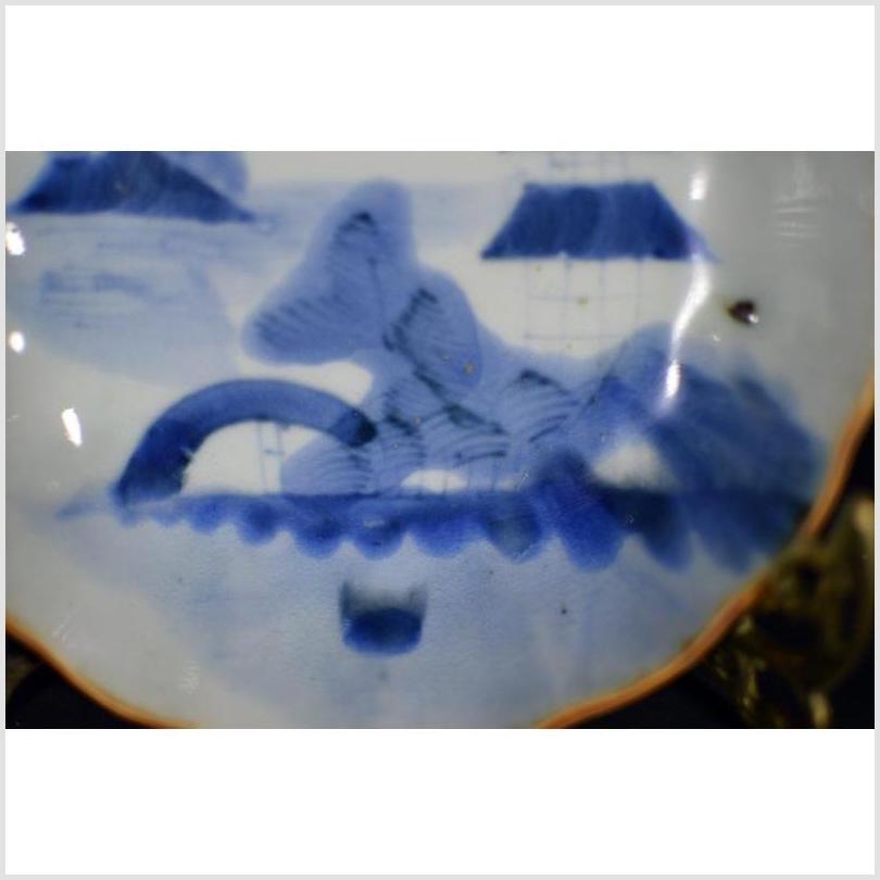 Antique Asian Hand Painted Porcelain Plate – Misty Peaks, Arched Bridge-4. Asian & Chinese Furniture, Art, Antiques, Vintage Home Décor for sale at FEA Home