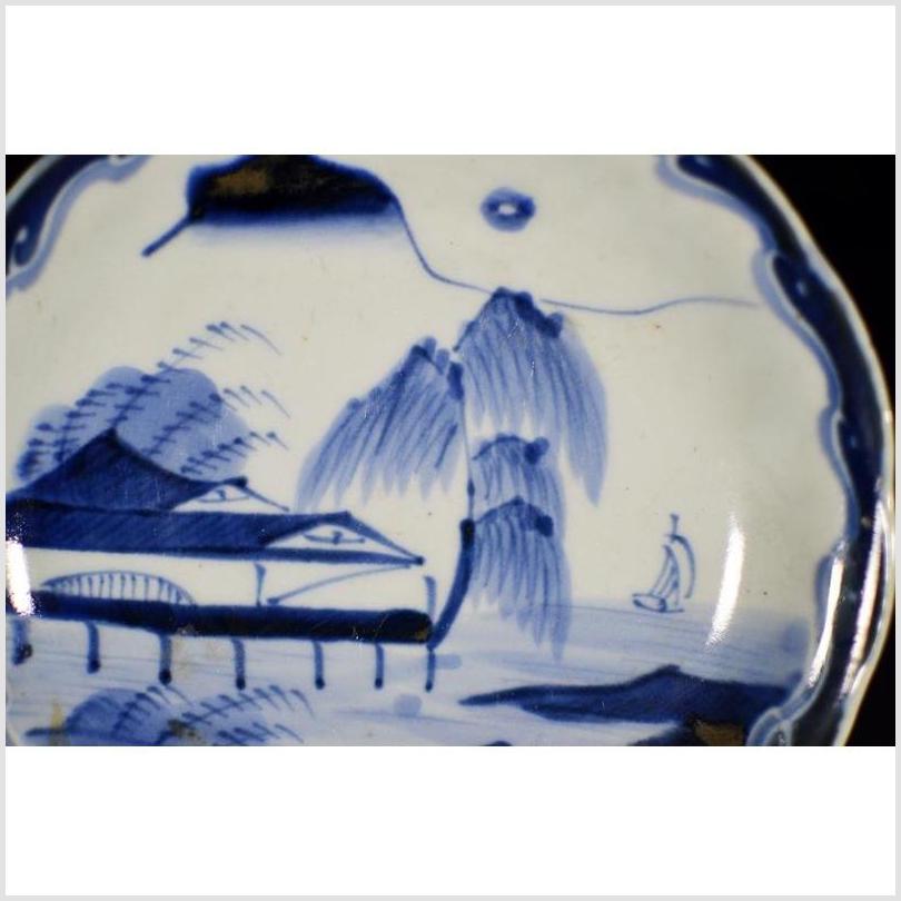 Antique Asian Hand Painted Porcelain Plate – River Pavilion, Willow Grove-2. Asian & Chinese Furniture, Art, Antiques, Vintage Home Décor for sale at FEA Home