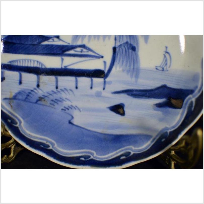 Antique Asian Hand Painted Porcelain Plate – River Pavilion, Willow Grove-4. Asian & Chinese Furniture, Art, Antiques, Vintage Home Décor for sale at FEA Home