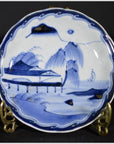 Antique Asian Hand Painted Porcelain Plate – River Pavilion, Willow Grove-1. Asian & Chinese Furniture, Art, Antiques, Vintage Home Décor for sale at FEA Home