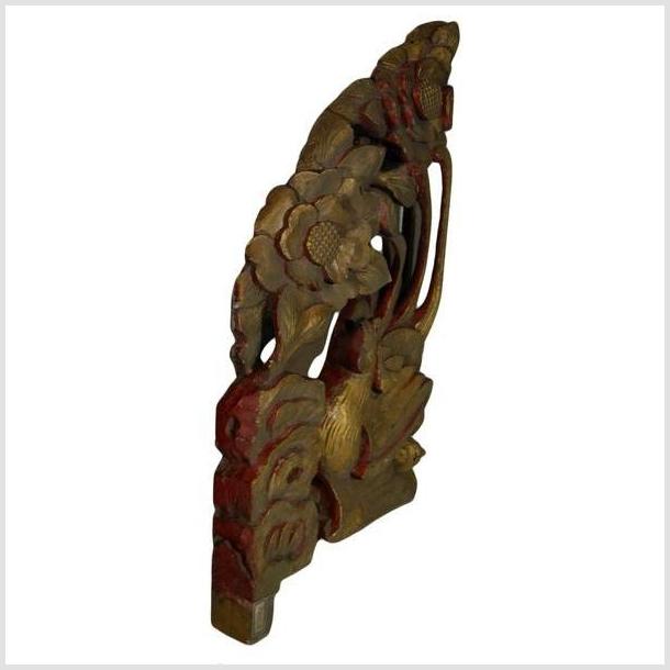 Antique Asian Ornate Temple Carving – Gilded Phoenix, Peony Bloom-6. Asian & Chinese Furniture, Art, Antiques, Vintage Home Décor for sale at FEA Home