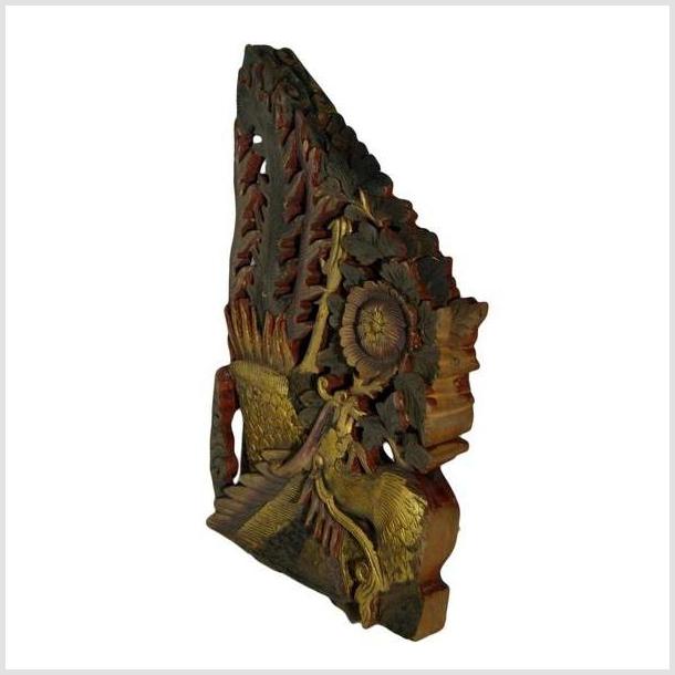 Antique Asian Ornate Temple Carving – Feathered Crest, Floral Vine-6. Asian & Chinese Furniture, Art, Antiques, Vintage Home Décor for sale at FEA Home