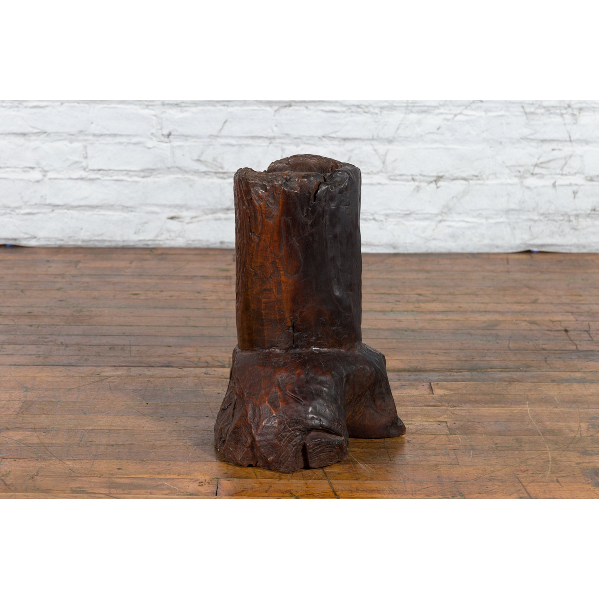 Antique Asian Teak Wood Folk Style Tree Trunk Planter Originally Used as Mortar-13. Asian & Chinese Furniture, Art, Antiques, Vintage Home Décor for sale at FEA Home