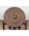 Antique Burmese Bronze Temple Gong with Red Mallet and Raised Center-3. Asian & Chinese Furniture, Art, Antiques, Vintage Home Décor for sale at FEA Home