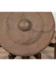 Antique Burmese Bronze Temple Gong with Red Mallet and Raised Center-6. Asian & Chinese Furniture, Art, Antiques, Vintage Home Décor for sale at FEA Home