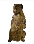 Antique Burmese Hand-Carved Wood Seated Goat Sculpture from the 19th Century-4. Asian & Chinese Furniture, Art, Antiques, Vintage Home Décor for sale at FEA Home
