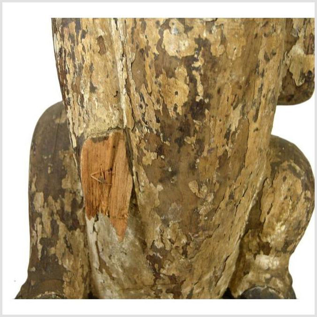 Antique Burmese Hand-Carved Wood Seated Goat Sculpture from the 19th Century-5. Asian & Chinese Furniture, Art, Antiques, Vintage Home Décor for sale at FEA Home