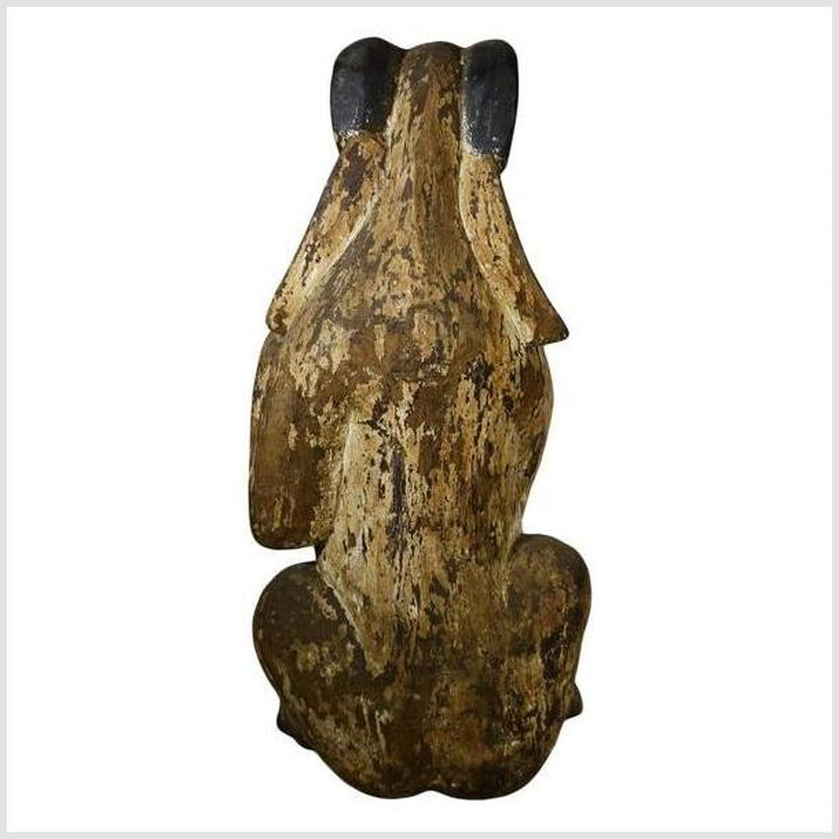 Antique Burmese Hand-Carved Wood Seated Goat Sculpture from the 19th Century-8. Asian & Chinese Furniture, Art, Antiques, Vintage Home Décor for sale at FEA Home