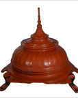 Antique Burmese Red Carved Wood Offering Basket from the 19th Century-1. Asian & Chinese Furniture, Art, Antiques, Vintage Home Décor for sale at FEA Home