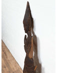 Antique Carved Wooden Sculpture of a Thai Praying with Dark Brown Patina-12. Asian & Chinese Furniture, Art, Antiques, Vintage Home Décor for sale at FEA Home