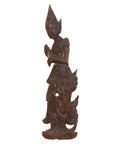 Antique Carved Wooden Sculpture of a Thai Praying with Dark Brown Patina-1. Asian & Chinese Furniture, Art, Antiques, Vintage Home Décor for sale at FEA Home