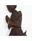 Antique Carved Wooden Sculpture of a Thai Praying with Dark Brown Patina-7. Asian & Chinese Furniture, Art, Antiques, Vintage Home Décor for sale at FEA Home