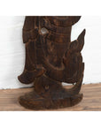 Antique Carved Wooden Sculpture of a Thai Praying with Dark Brown Patina-9. Asian & Chinese Furniture, Art, Antiques, Vintage Home Décor for sale at FEA Home