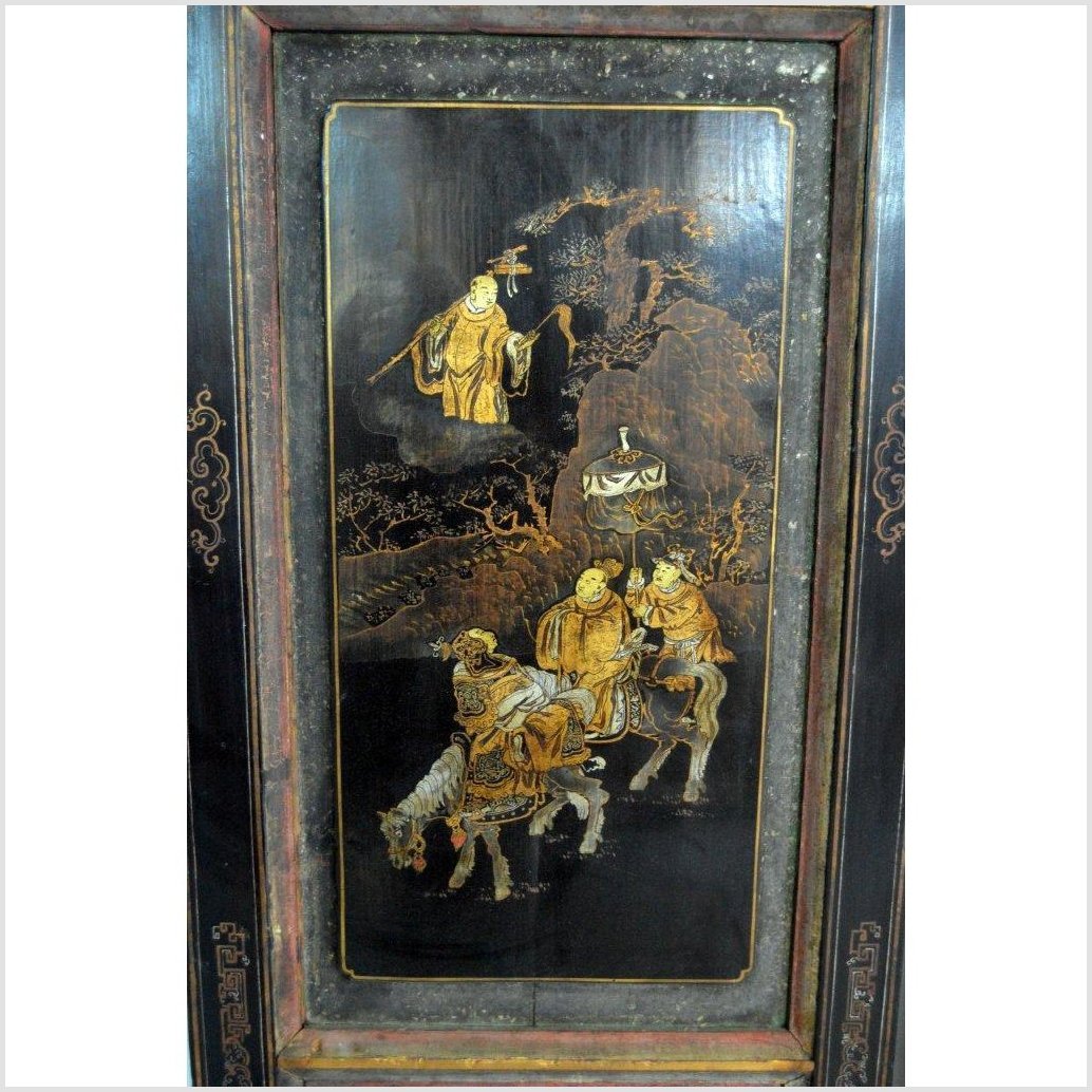 Antique Chinese 3 Panel Screen With Hand Painting-10. Asian & Chinese Furniture, Art, Antiques, Vintage Home Décor for sale at FEA Home
