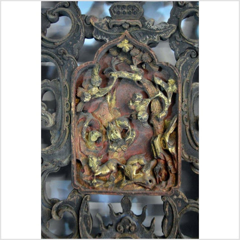 Antique Chinese 3 Panel Screen with hand painting-YN2907-13. Asian & Chinese Furniture, Art, Antiques, Vintage Home Décor for sale at FEA Home