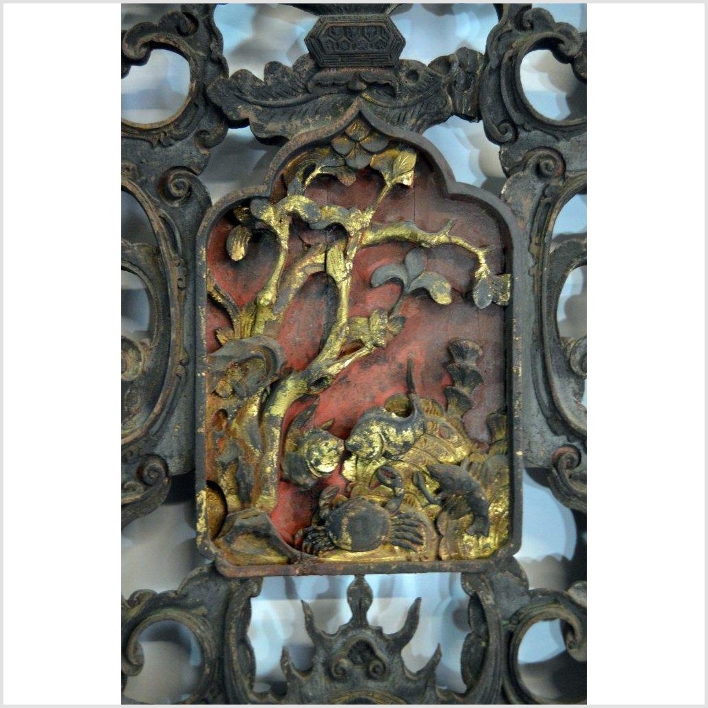 Antique Chinese 3 Panel Screen With Hand Painting-7. Asian & Chinese Furniture, Art, Antiques, Vintage Home Décor for sale at FEA Home