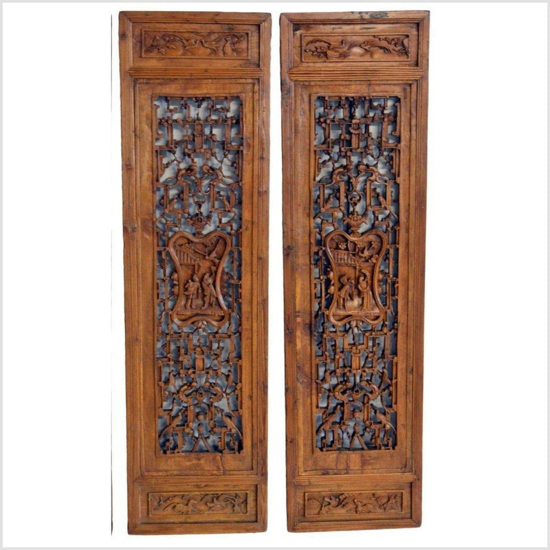Antique Chinese 4 panel screen-YN2905-2. Asian & Chinese Furniture, Art, Antiques, Vintage Home Décor for sale at FEA Home