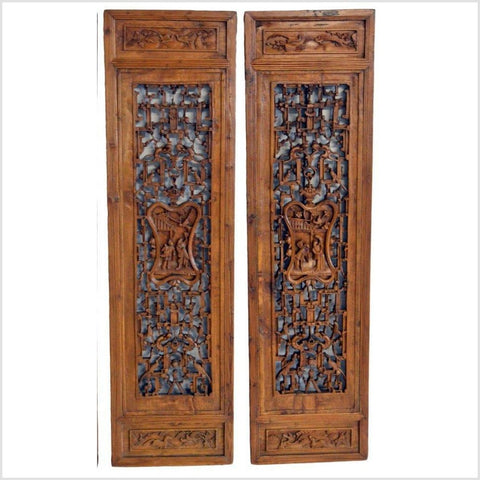 Antique Chinese 4 panel screen-YN2905-2. Asian & Chinese Furniture, Art, Antiques, Vintage Home Décor for sale at FEA Home