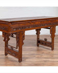 Antique Chinese Altar Console Table with Overhang Top and Open Fretwork Scrolls-14. Asian & Chinese Furniture, Art, Antiques, Vintage Home Décor for sale at FEA Home