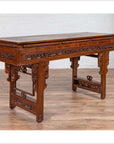Antique Chinese Altar Console Table with Overhang Top and Open Fretwork Scrolls-14. Asian & Chinese Furniture, Art, Antiques, Vintage Home Décor for sale at FEA Home