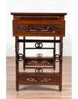 Antique Chinese Altar Console Table with Overhang Top and Open Fretwork Scrolls-16. Asian & Chinese Furniture, Art, Antiques, Vintage Home Décor for sale at FEA Home