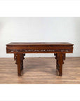 Antique Chinese Altar Console Table with Overhang Top and Open Fretwork Scrolls-17. Asian & Chinese Furniture, Art, Antiques, Vintage Home Décor for sale at FEA Home