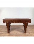 Antique Chinese Altar Console Table with Overhang Top and Open Fretwork Scrolls-17. Asian & Chinese Furniture, Art, Antiques, Vintage Home Décor for sale at FEA Home