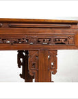 Antique Chinese Altar Console Table with Overhang Top and Open Fretwork Scrolls-8. Asian & Chinese Furniture, Art, Antiques, Vintage Home Décor for sale at FEA Home