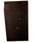 Dark brown wood plaque with visible cracks, rectangular shape, 11.5 x 6 x 0.75 inches.