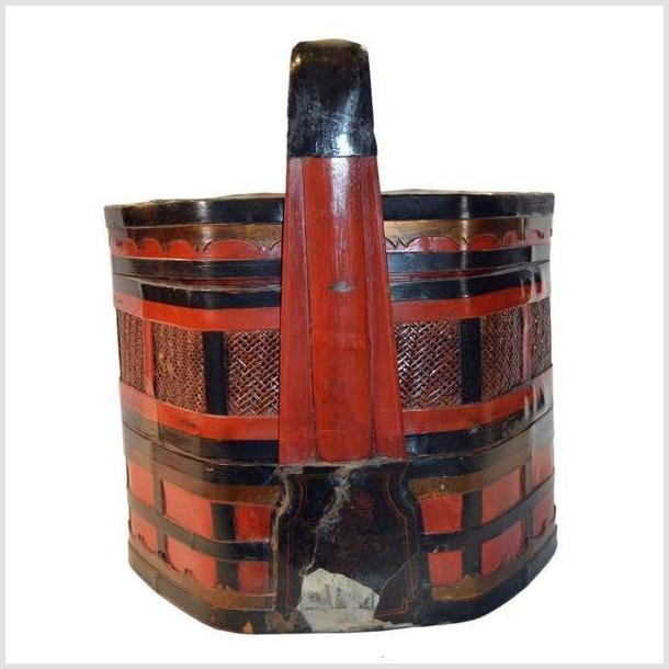 Antique Chinese Bamboo Lunch Basket-5. Asian & Chinese Furniture, Art, Antiques, Vintage Home Décor for sale at FEA Home