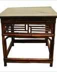 Antique Chinese Bamboo Side Table-6. Asian & Chinese Furniture, Art, Antiques, Vintage Home Décor for sale at FEA Home