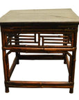 Antique Chinese Bamboo Side Table-6. Asian & Chinese Furniture, Art, Antiques, Vintage Home Décor for sale at FEA Home